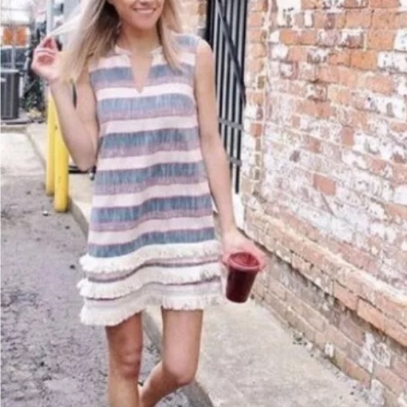 Anthropologie Holding Horses Striped Fringe Dress • 4 - Picture 2 of 10